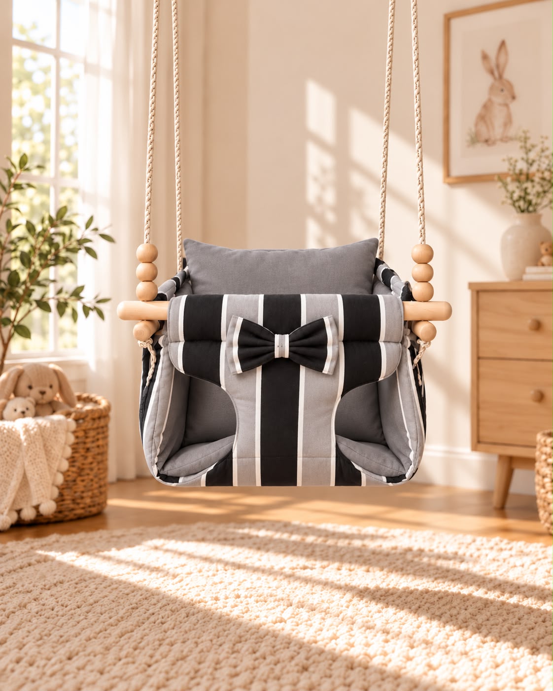 Siyah Beyaz Fiyonk — Oleyy! Kids bebek salıncağı
